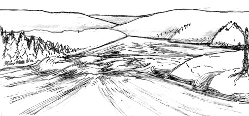 Skketch of  rapids